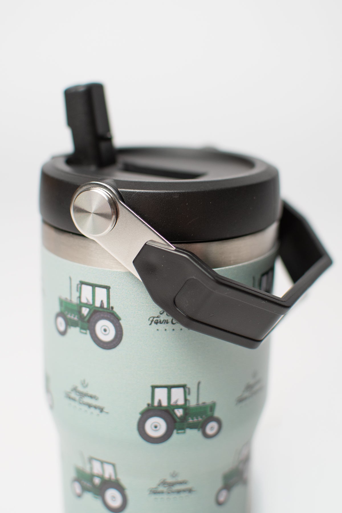 Green Tractor 20oz Kids Bucket Handle Tumbler