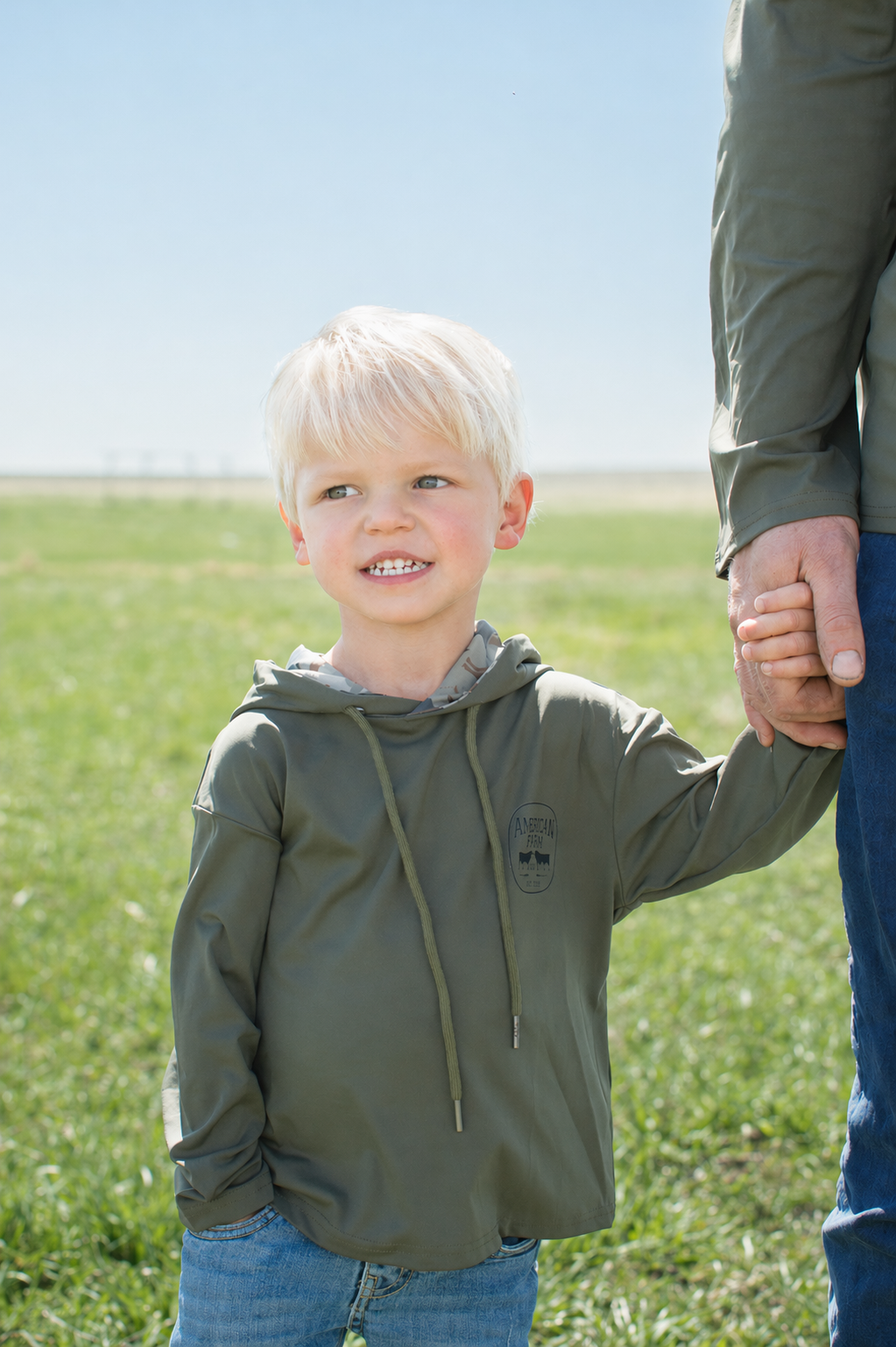 AFC Olive Performance Toddler/Youth Hoodie w/ Cow Camo Hood