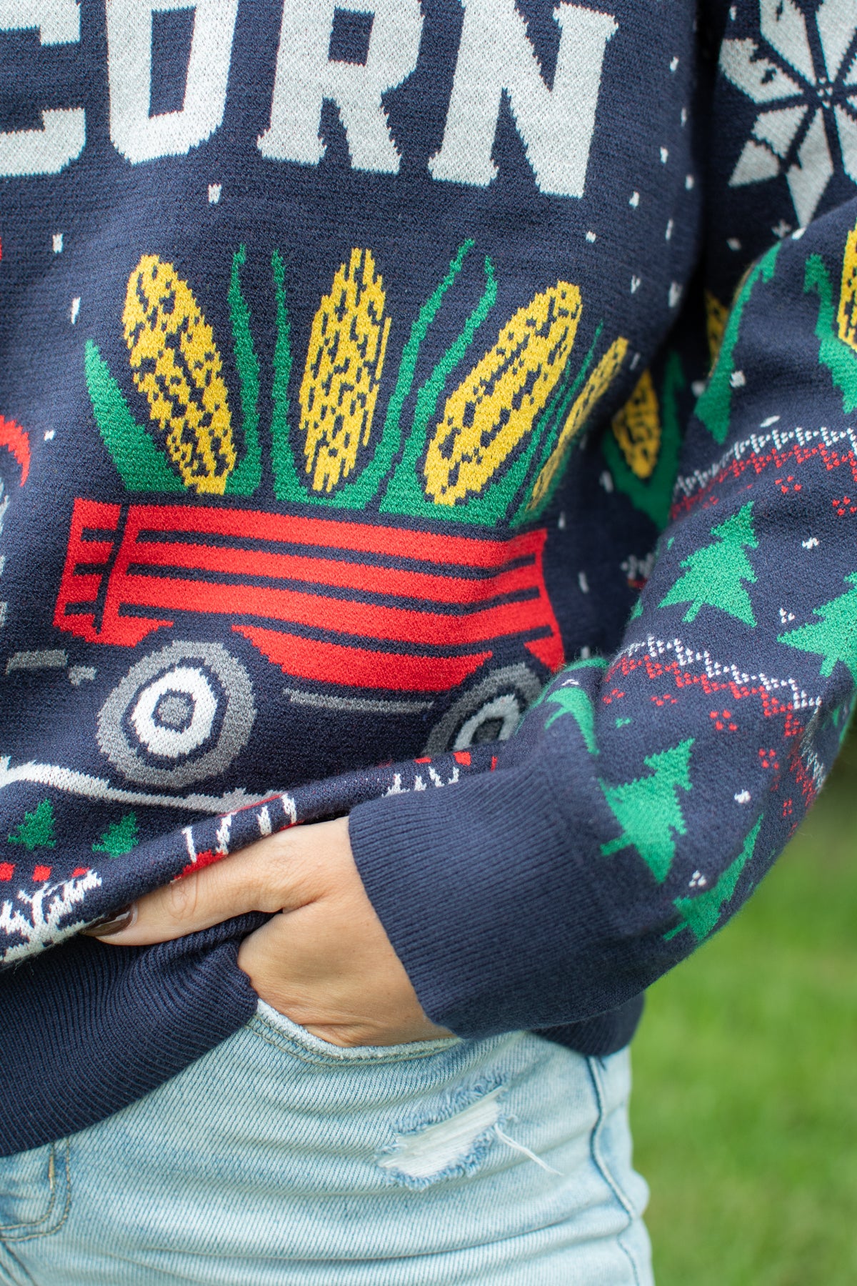 'All I Want for Christmas is $7 Corn' Knit Sweater