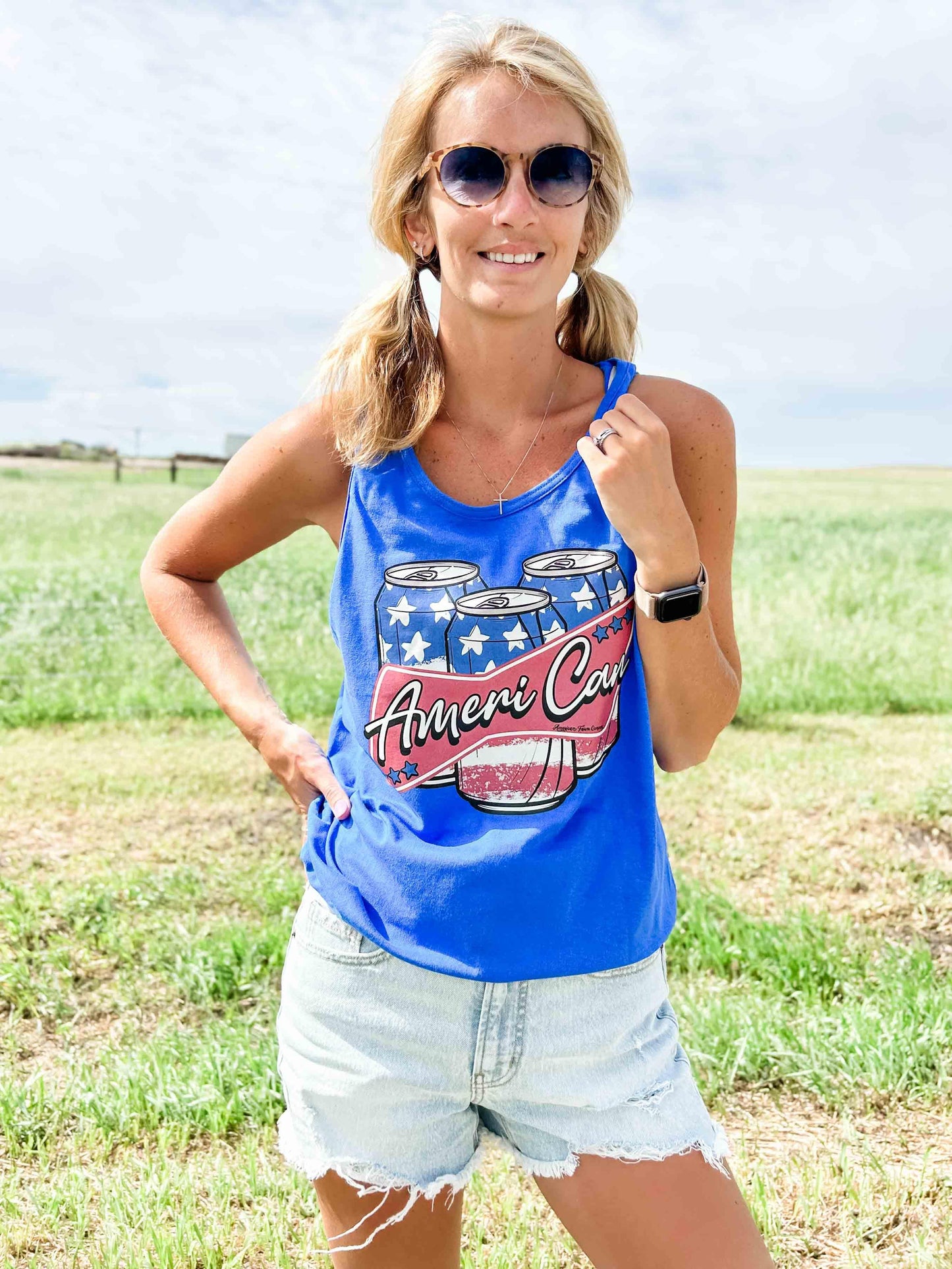 ‘Ameri-Can’ Royal Blue Tank Top - American Farm Company