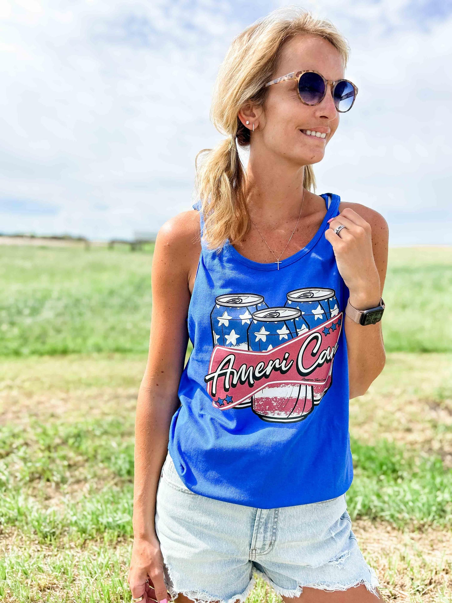 ‘Ameri-Can’ Royal Blue Tank Top - American Farm Company