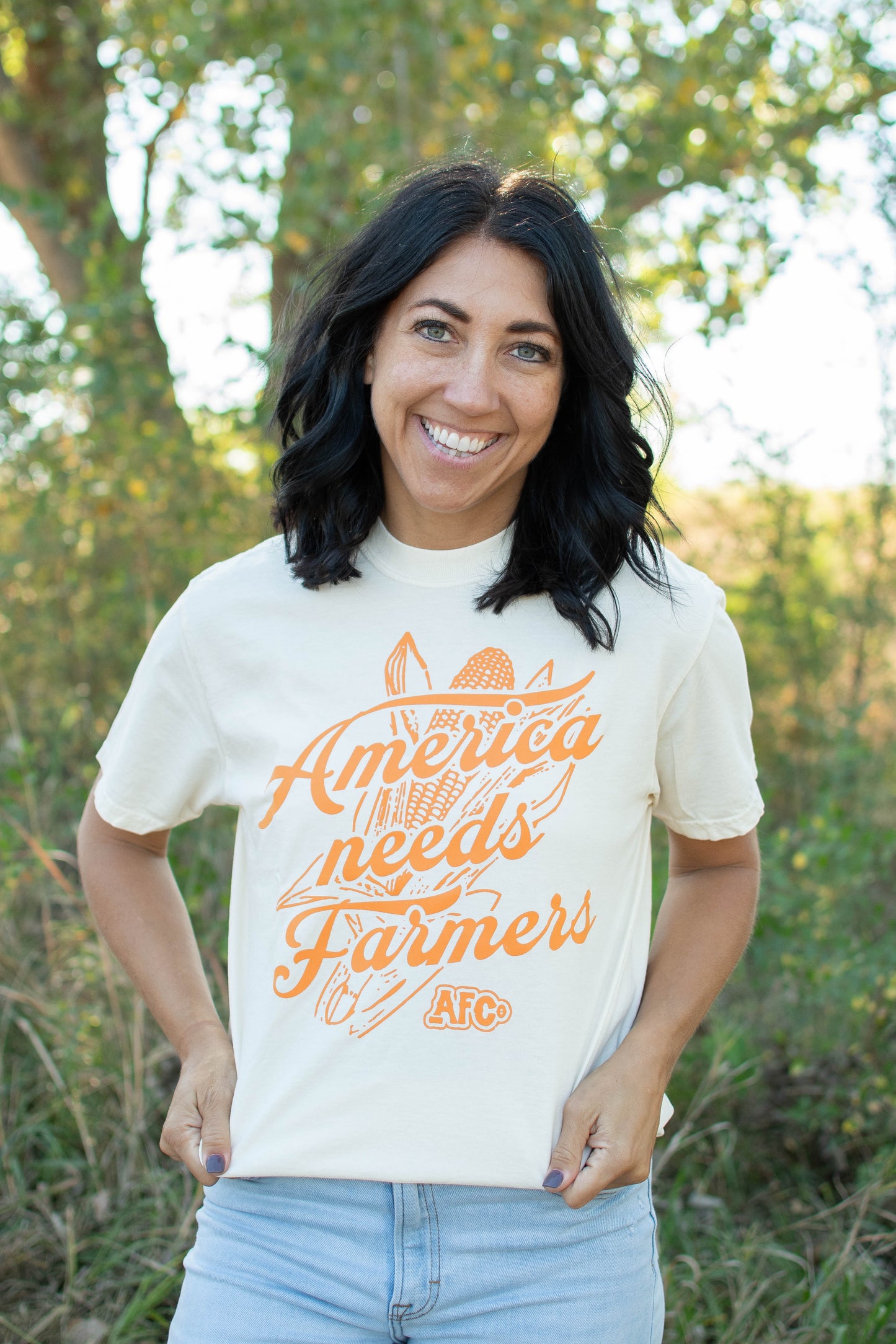'America Needs Farmers' Ivory Tee