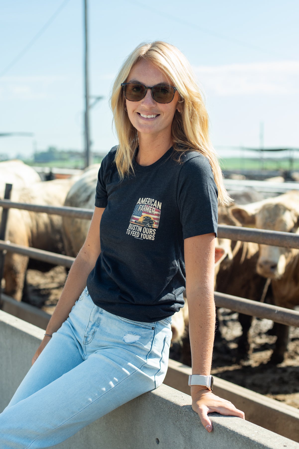American Farmer 'Bustin' Ours to Feed Yours' Black Tee