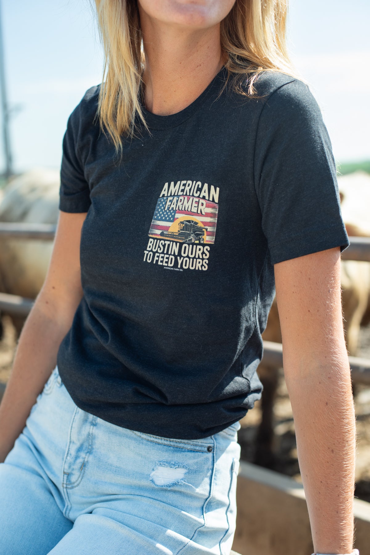 American Farmer 'Bustin' Ours to Feed Yours' Black Tee