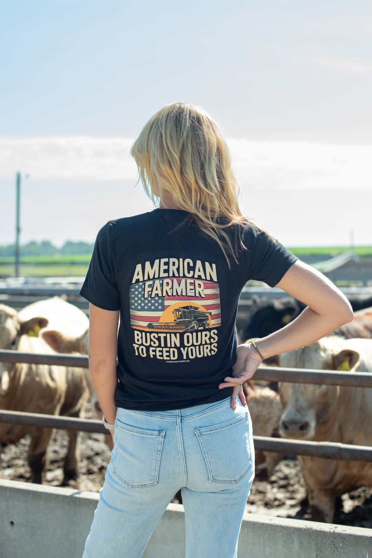 American Farmer 'Bustin' Ours to Feed Yours' Black Tee