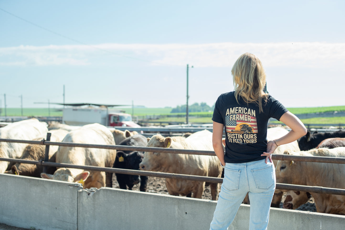 American Farmer 'Bustin' Ours to Feed Yours' Black Tee