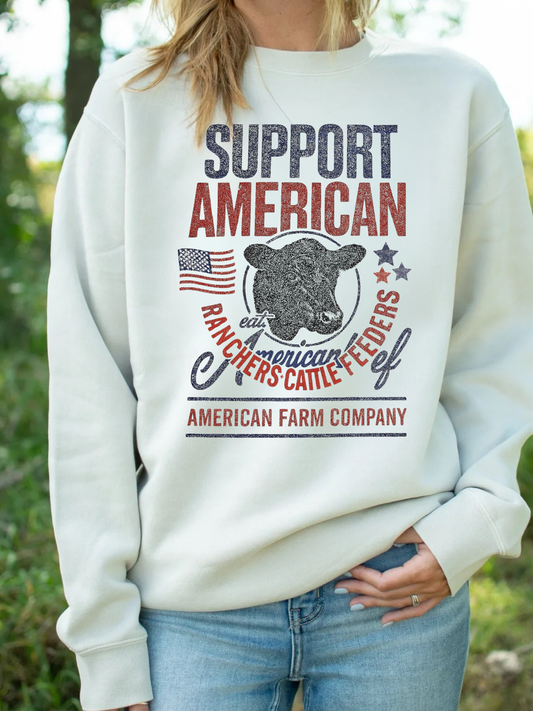 ’Support American Ranchers + Cattle Feeders' Crewneck *Preorder*