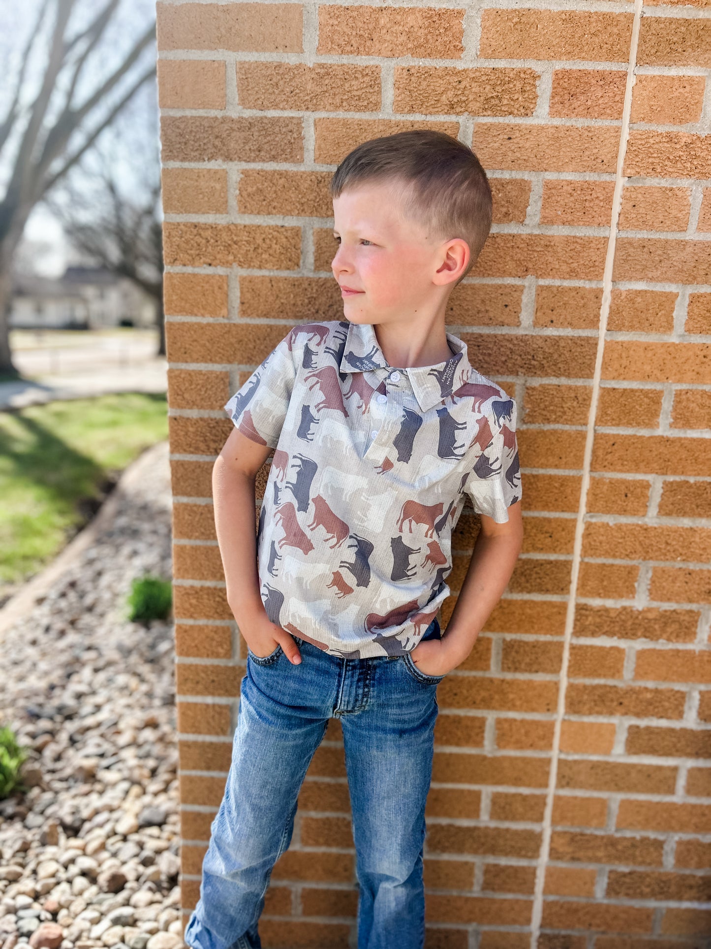 Washed Cow Camo™ Baby/Youth Performance Polo