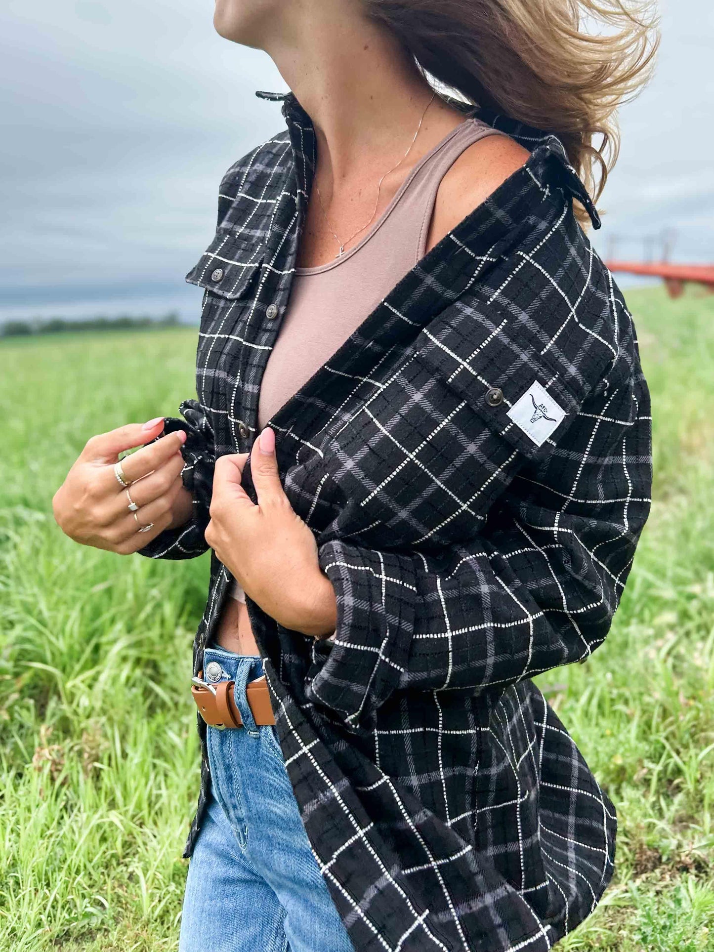 AFC Black Plaid Women’s Flannel Shirt - American Farm Company