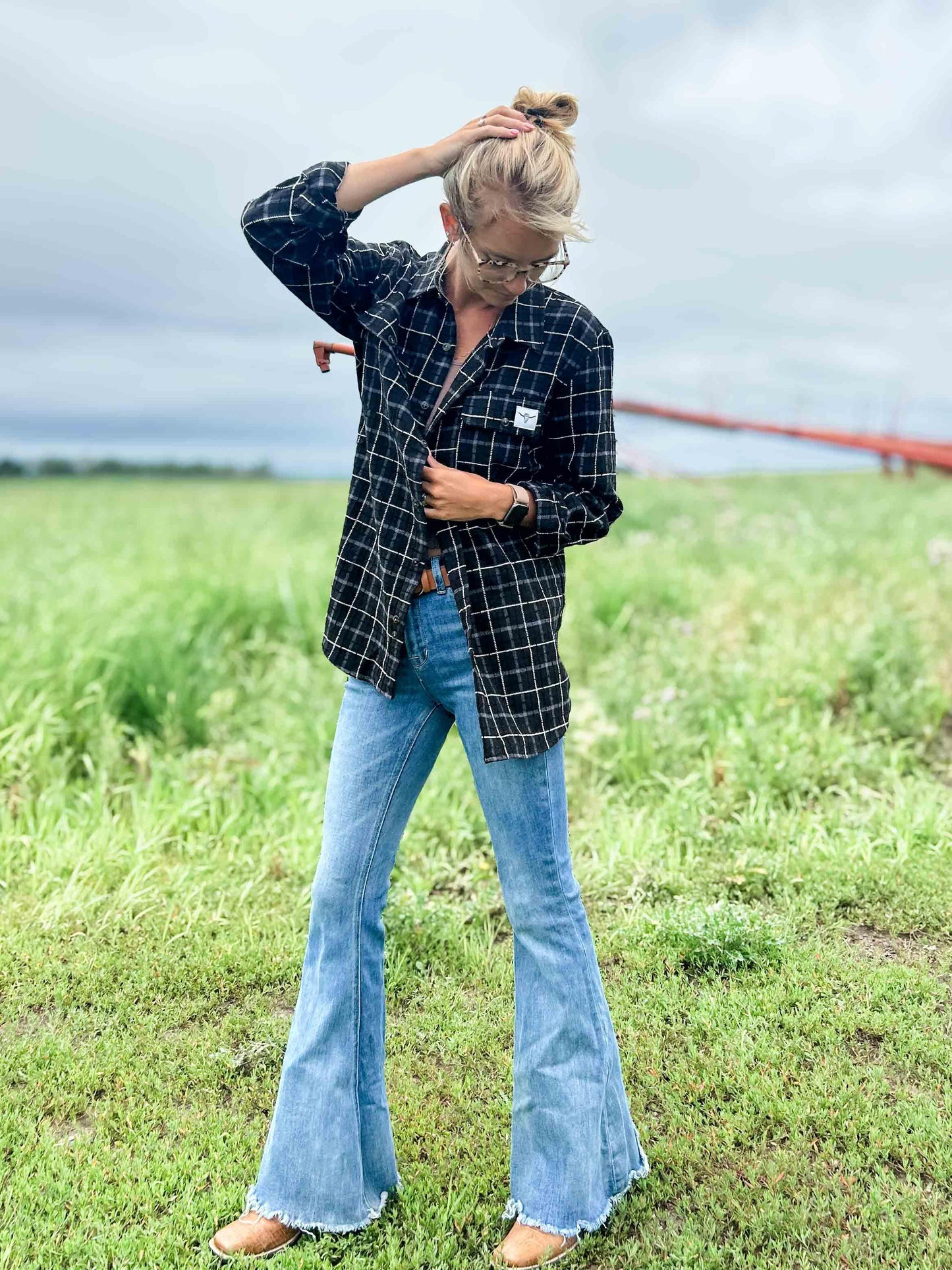 AFC Black Plaid Women’s Flannel Shirt - American Farm Company