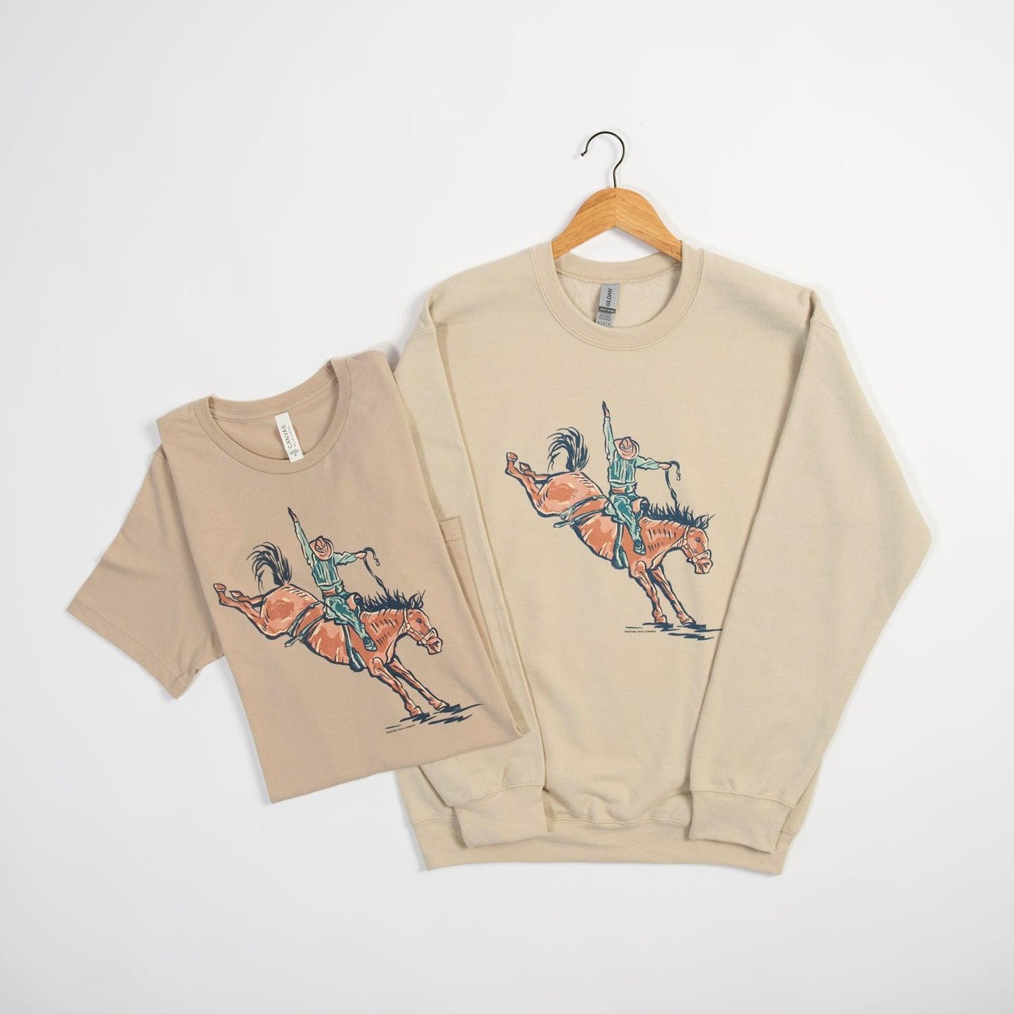 Bronc Rider Tan Tee - American Farm Company