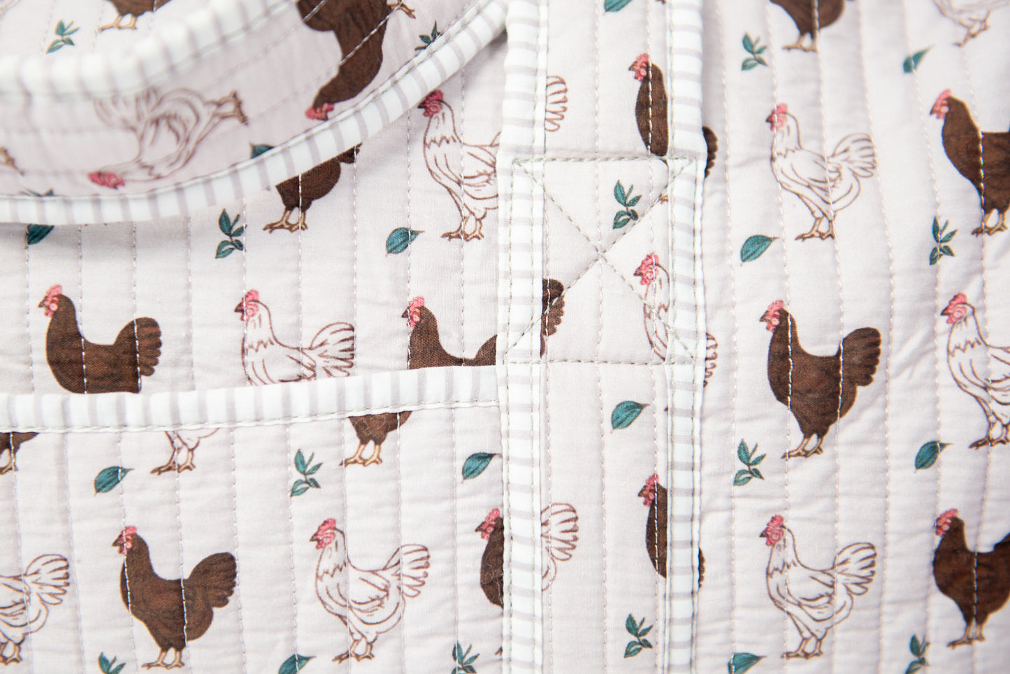 Brown Chicken Quilted Duffle Bag