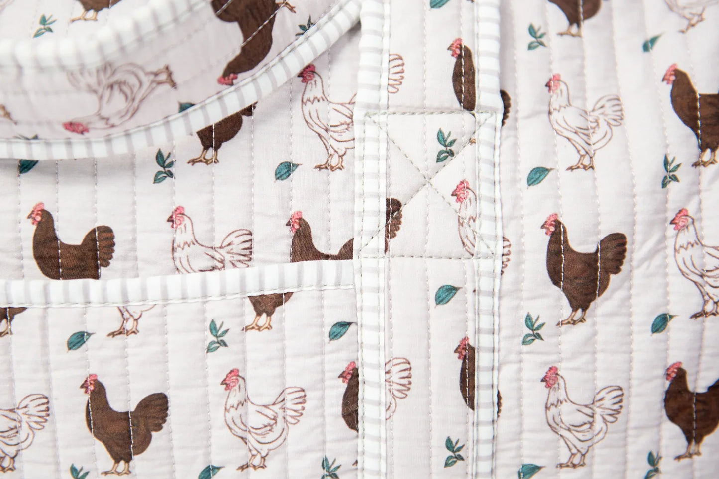 Brown Chicken Quilted Duffle Bag
