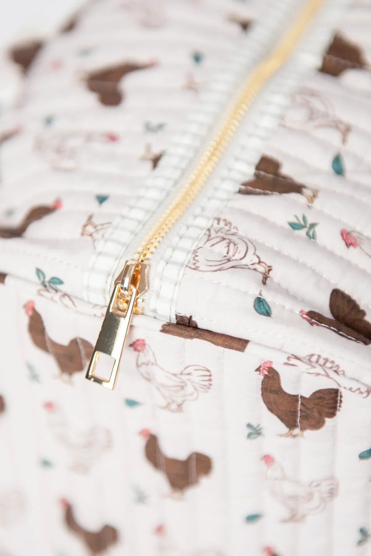 Brown Chicken Quilted Duffle Bag