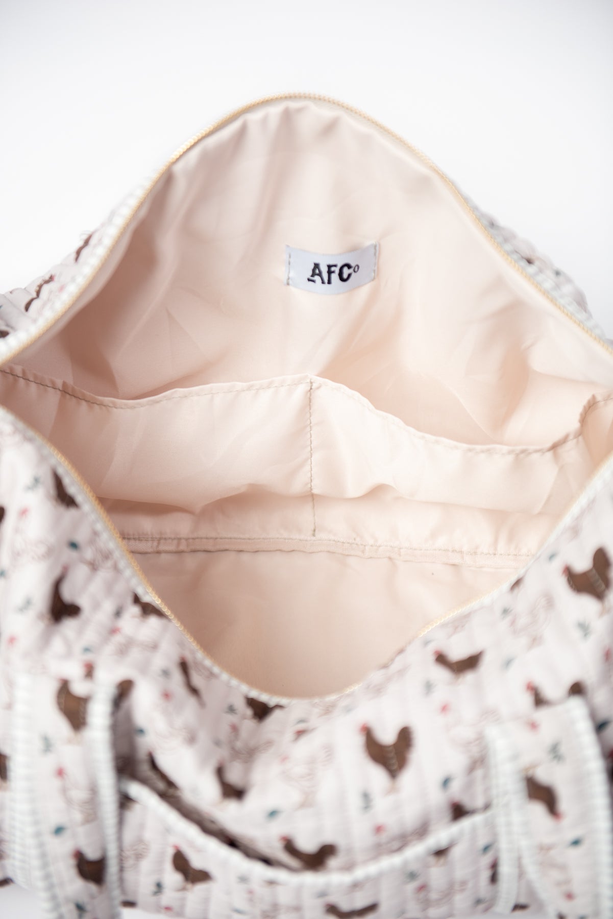 Brown Chicken Quilted Duffle Bag