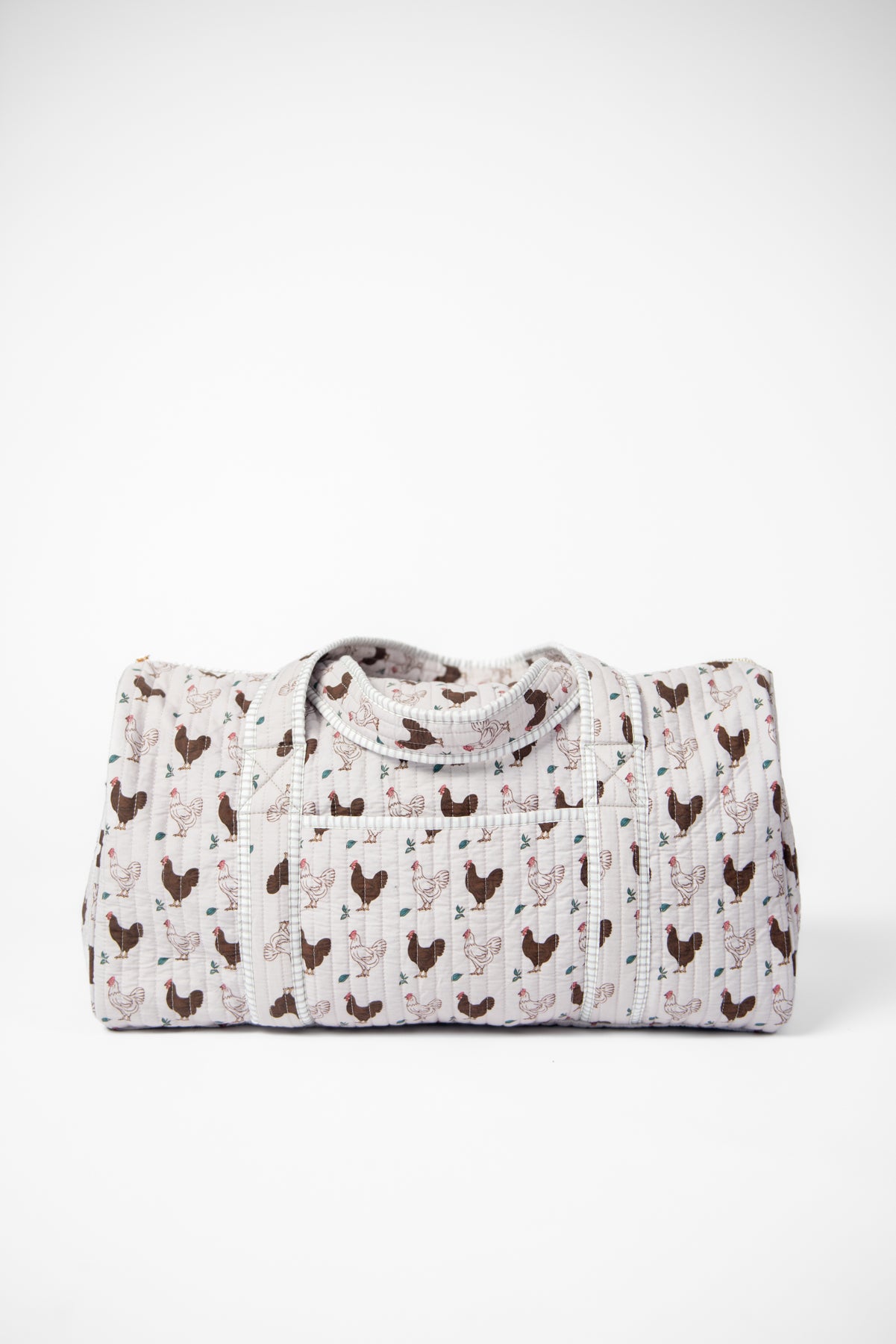 Brown Chicken Quilted Duffle Bag