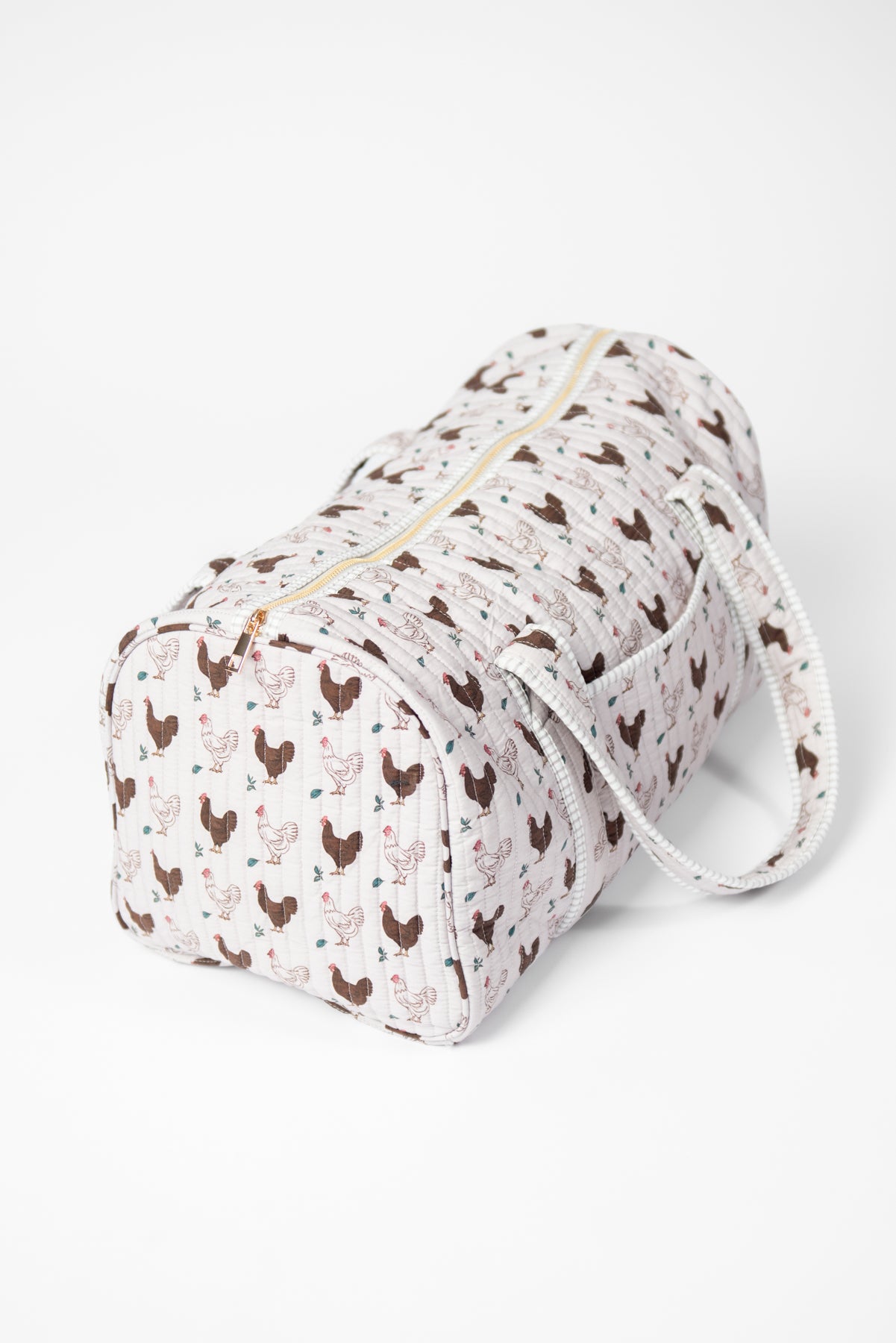 Brown Chicken Quilted Duffle Bag