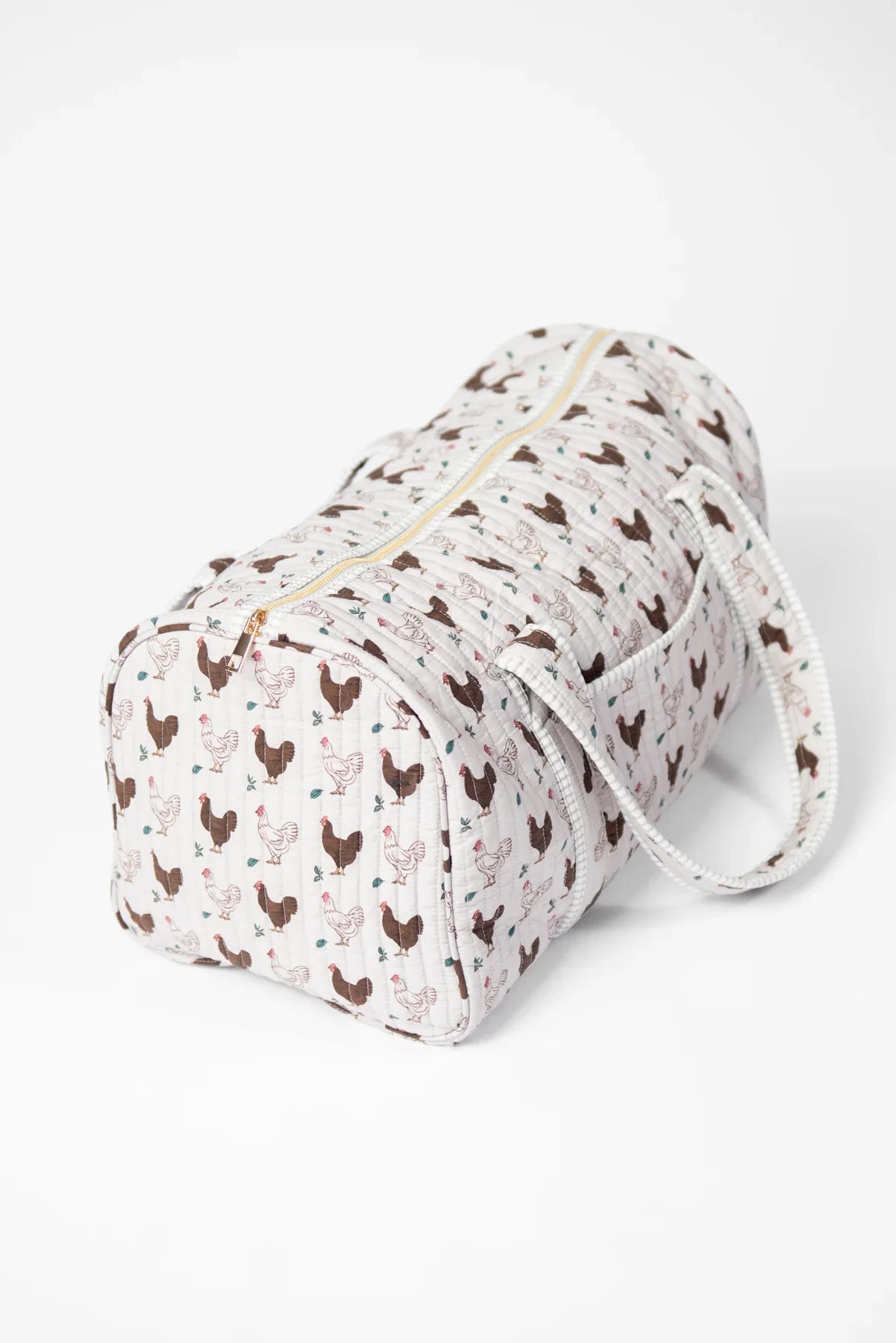 Brown Chicken Quilted Duffle Bag