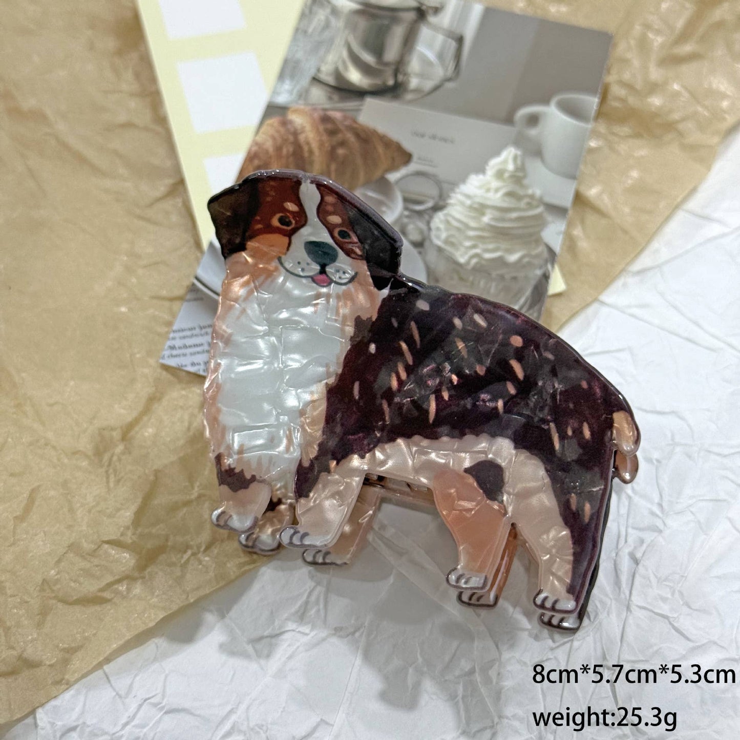 Brown Dog Hair Claw Clip