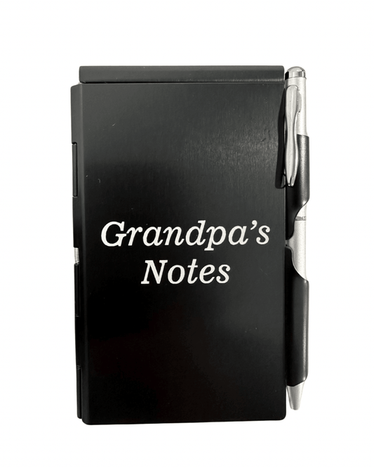 Black 'Grandpa's Notes' Flip Notepad - American Farm Company