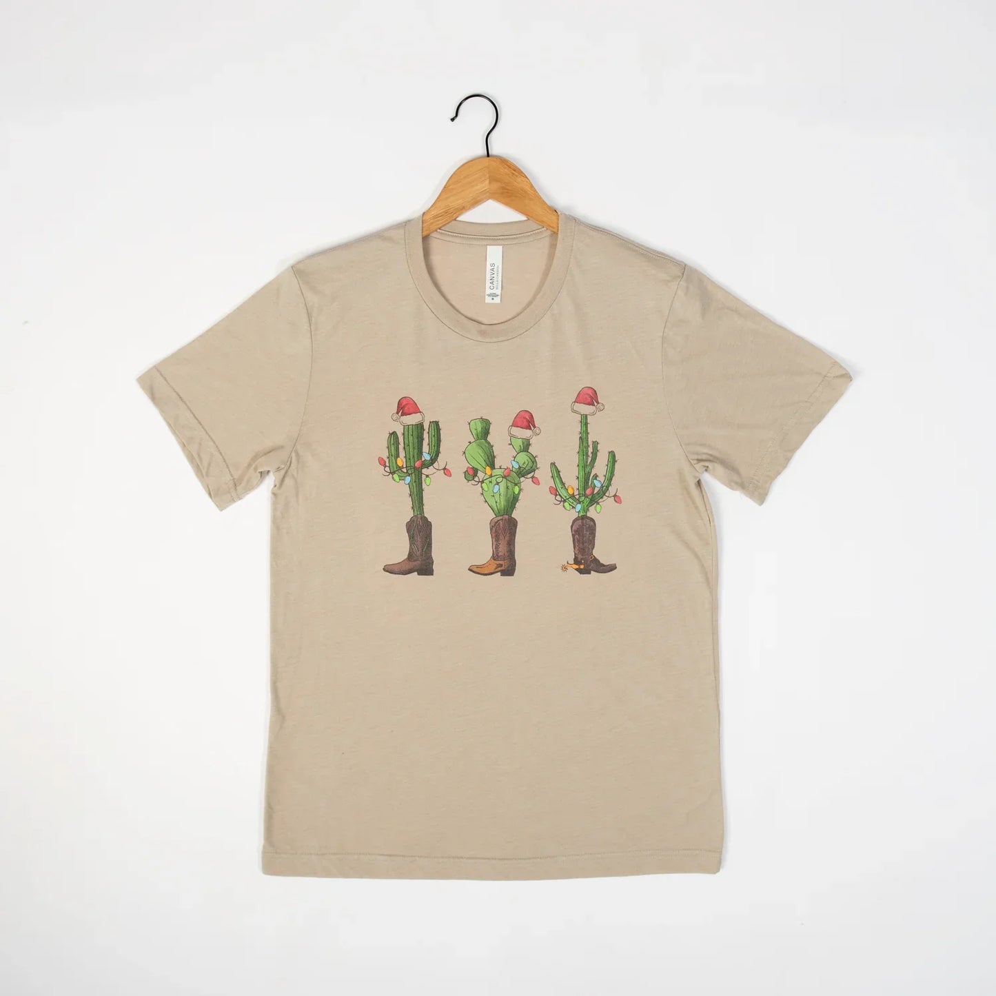 Cactus Christmas Tan Tee - American Farm Company