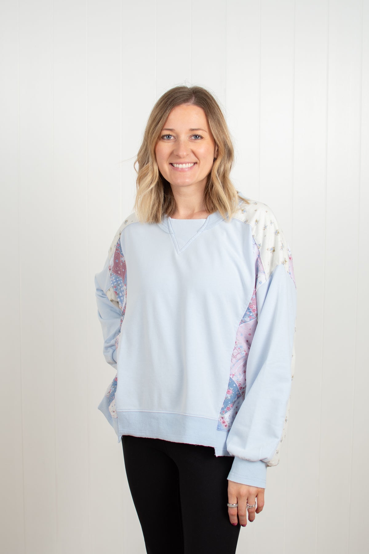 Casual Patchwork Pastel Sweatshirt