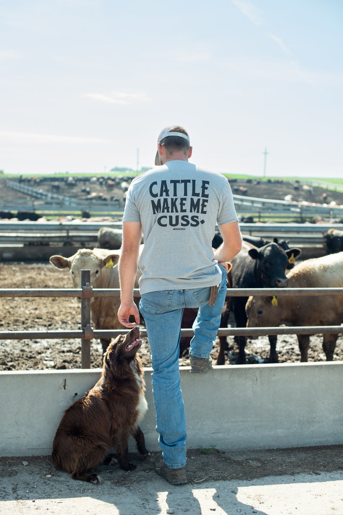 'Cattle Make Me Cuss' Grey Tee
