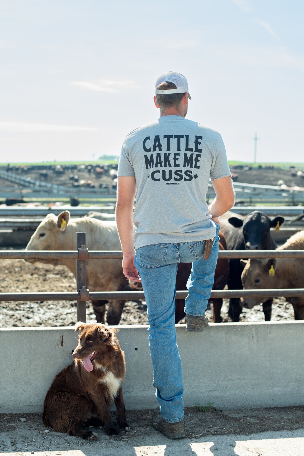 'Cattle Make Me Cuss' Grey Tee
