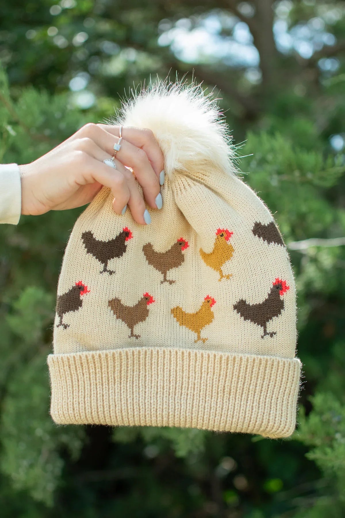 Chicken Knit Pom Beanie *PREORDER 11/14*