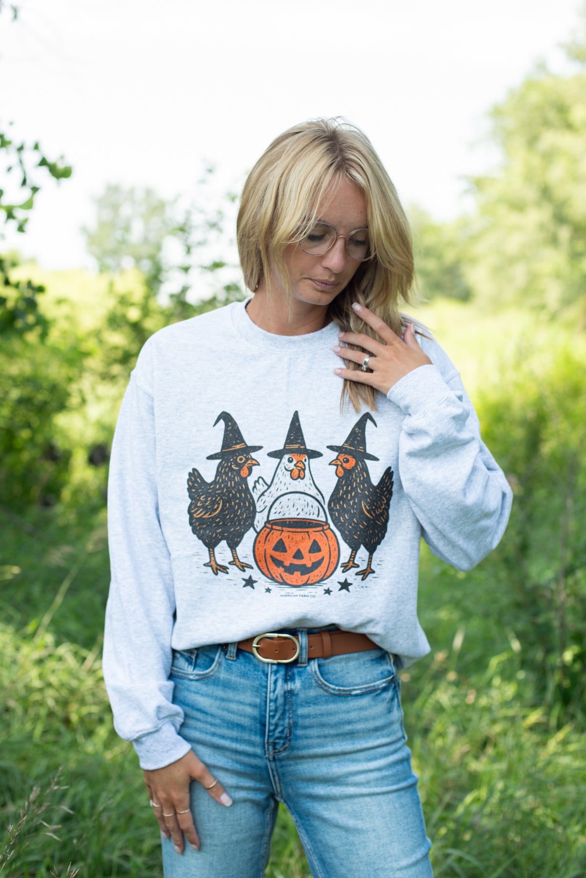 Chicken Witches Halloween Crewneck