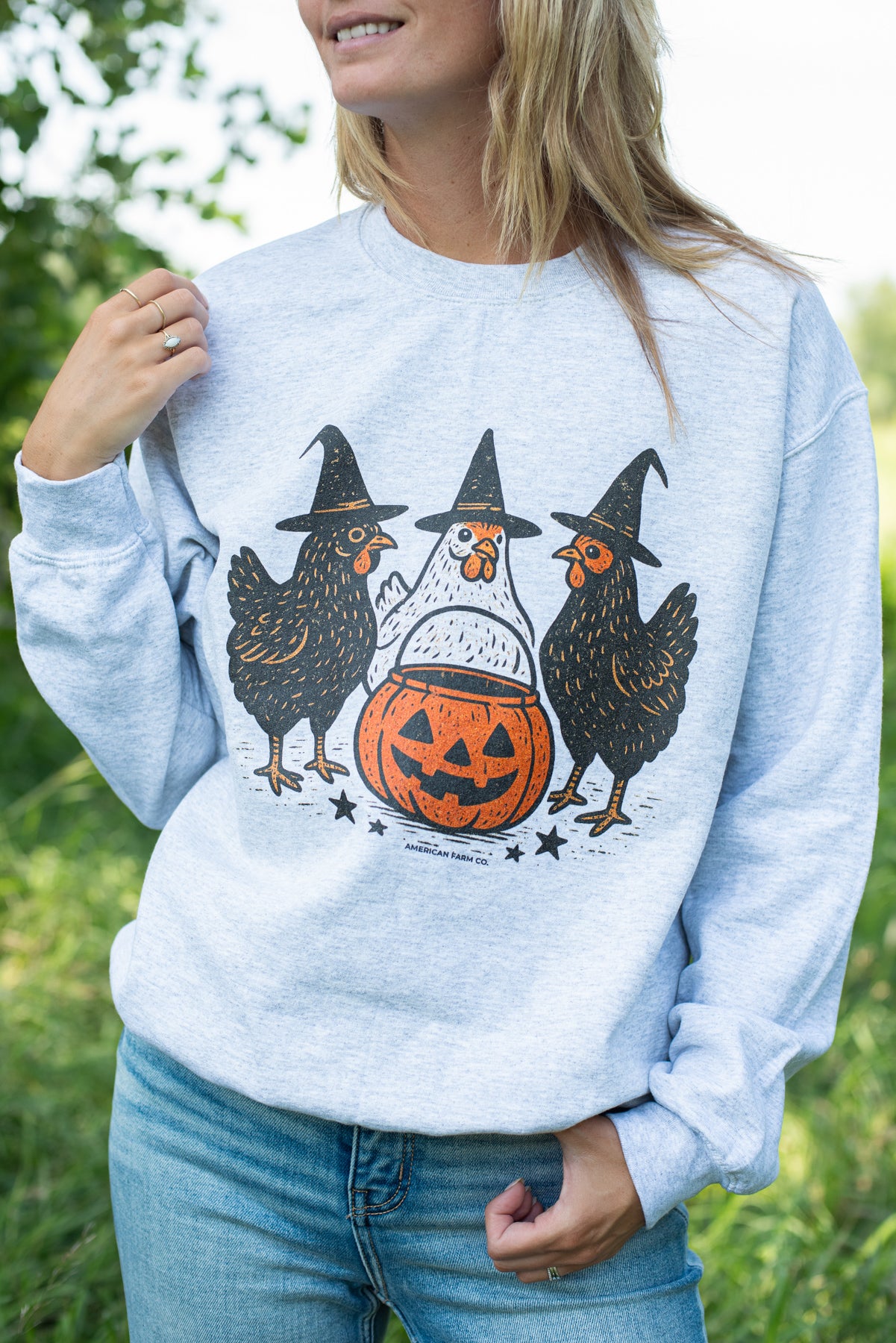 Chicken Witches Halloween Crewneck
