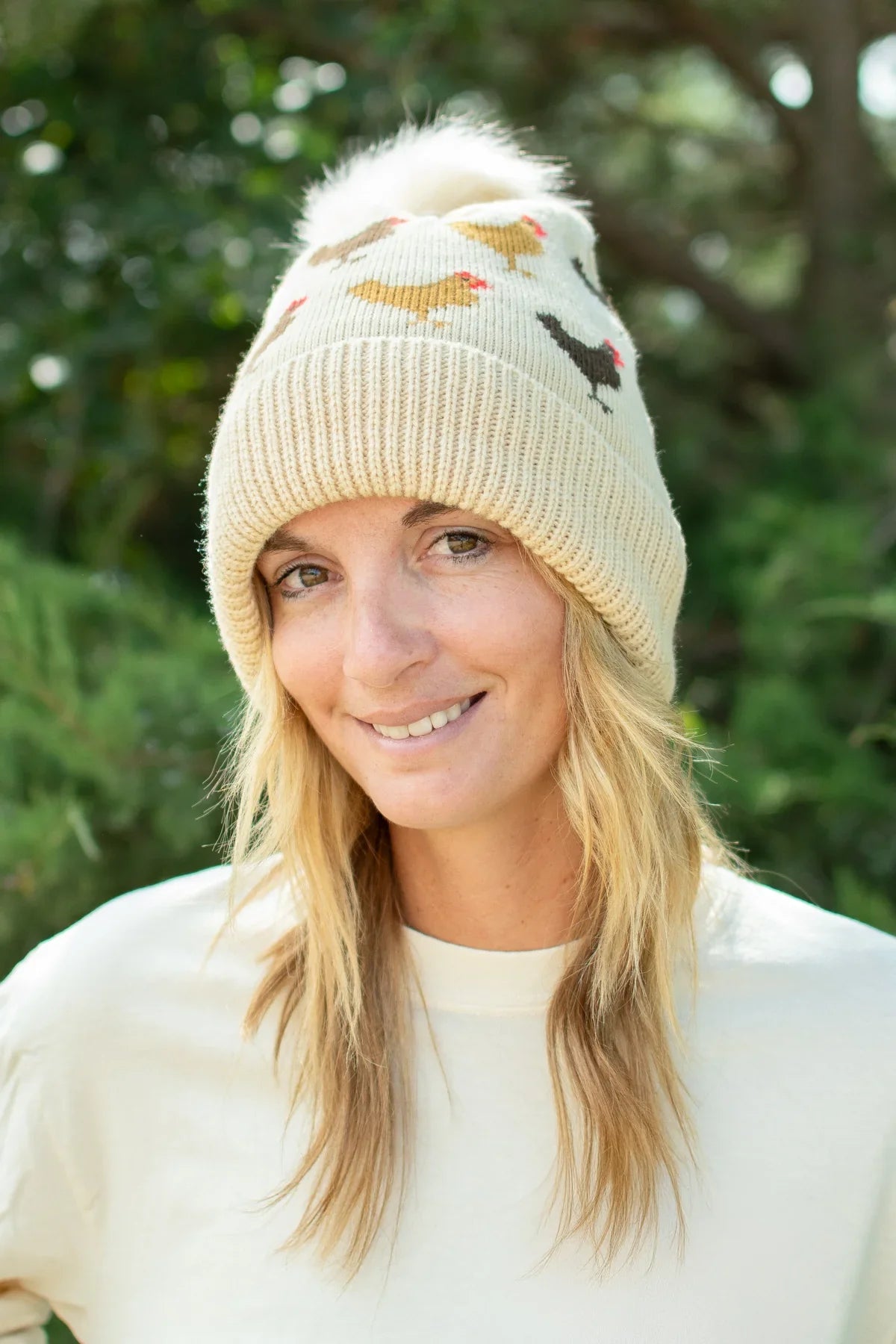 Chicken Knit Pom Beanie *PREORDER 11/14*