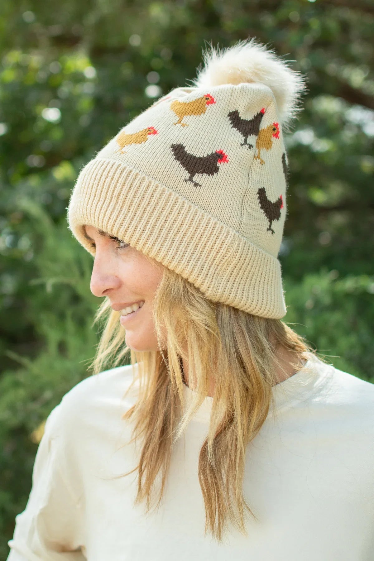 Chicken Knit Pom Beanie *PREORDER 11/14*