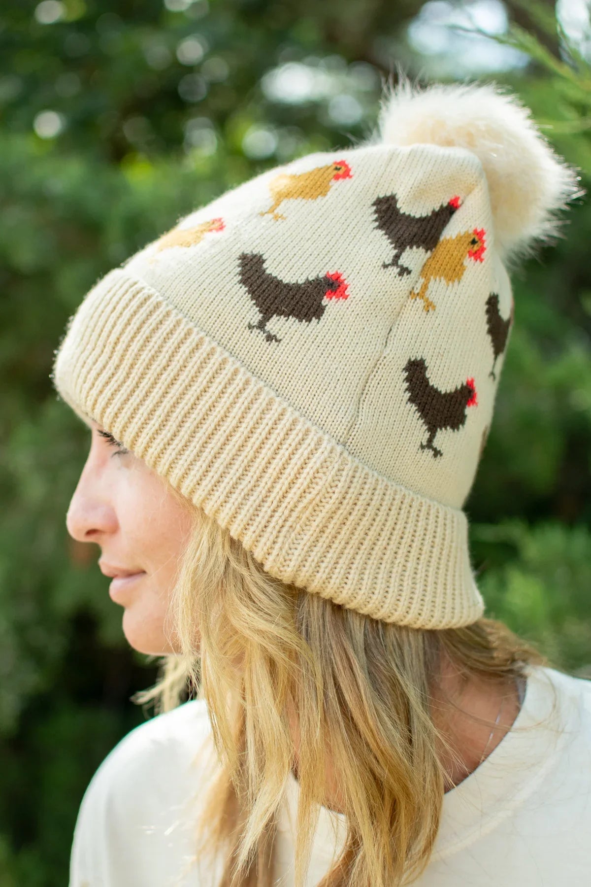 Chicken Knit Pom Beanie *PREORDER 11/14*