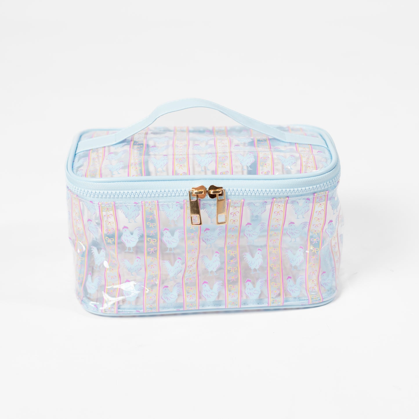 Chickens & Bows Clear Cosmetic Bag - Big