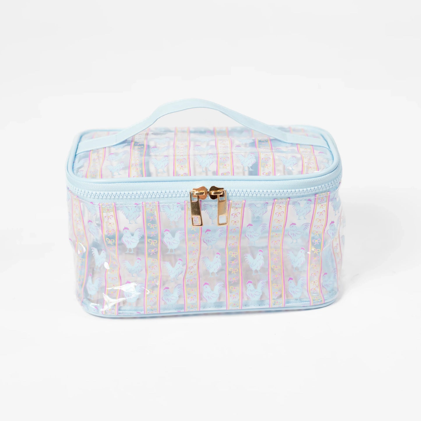 Chickens & Bows Clear Cosmetic Bag - Big