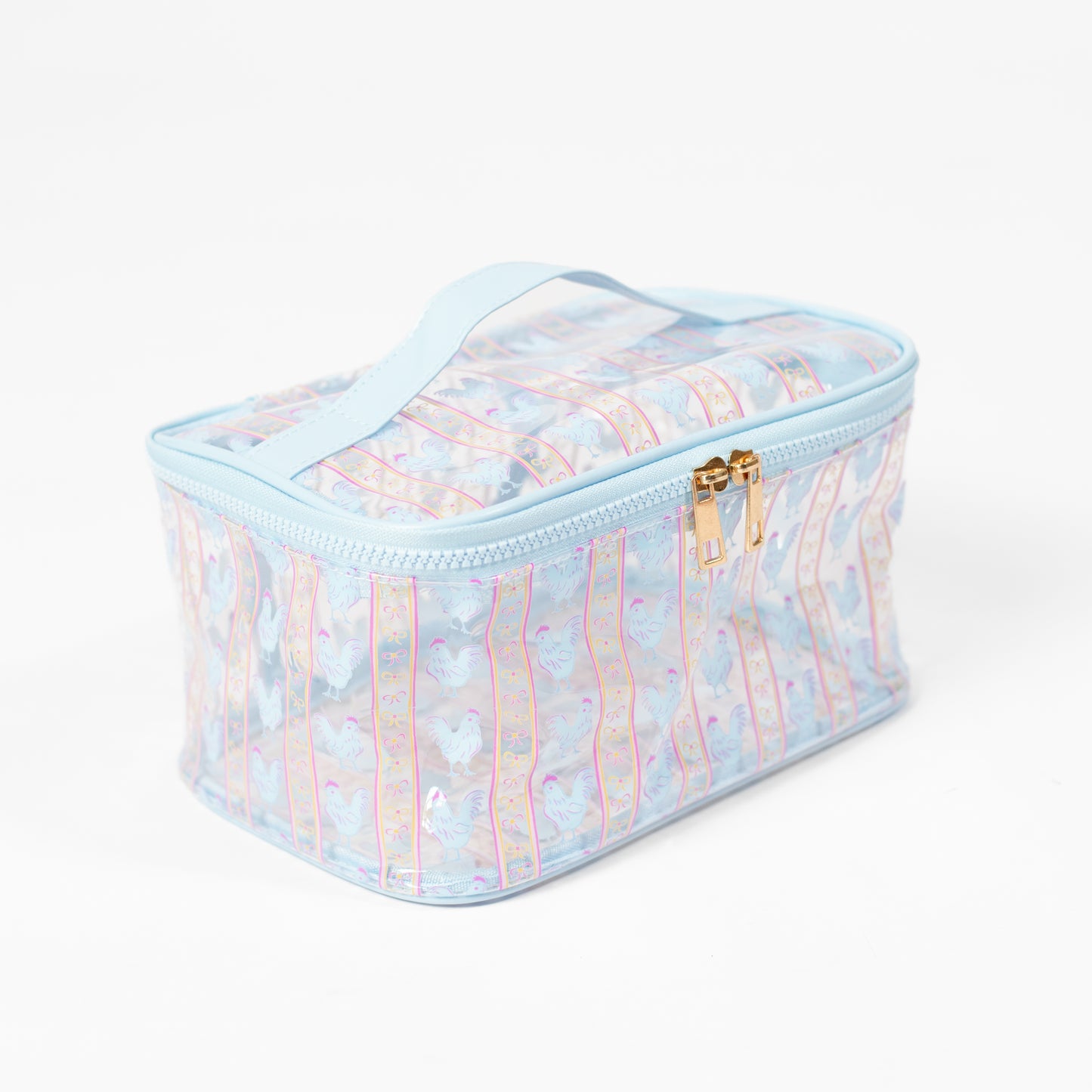 Chickens & Bows Clear Cosmetic Bag - Big