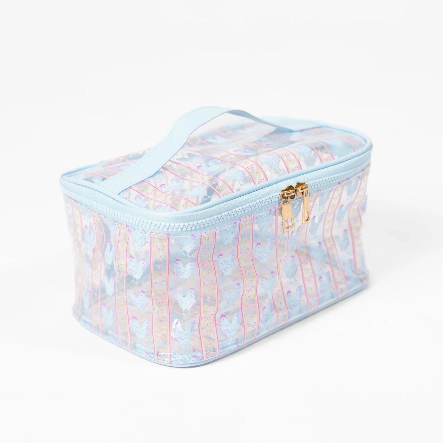 Chickens & Bows Clear Cosmetic Bag - Big
