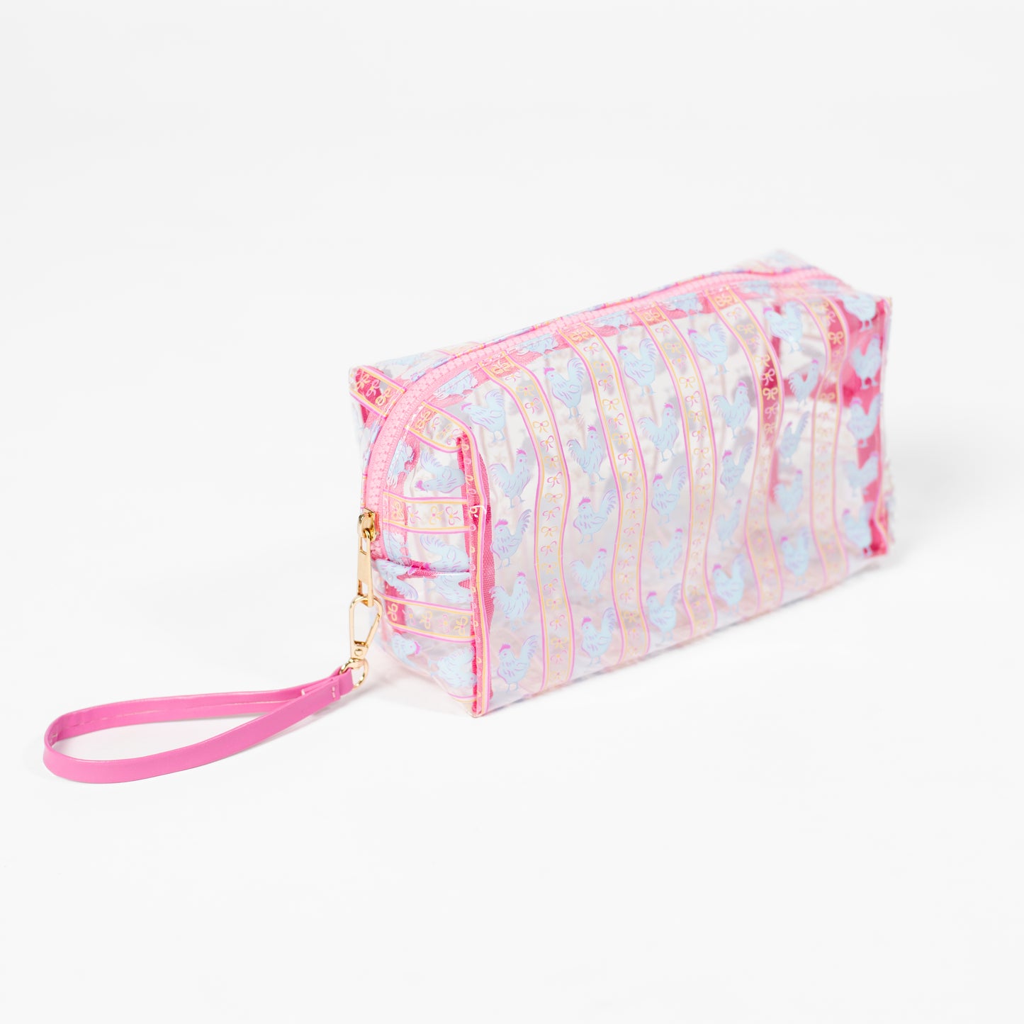 Chickens & Bows Clear Cosmetic Bag - Small
