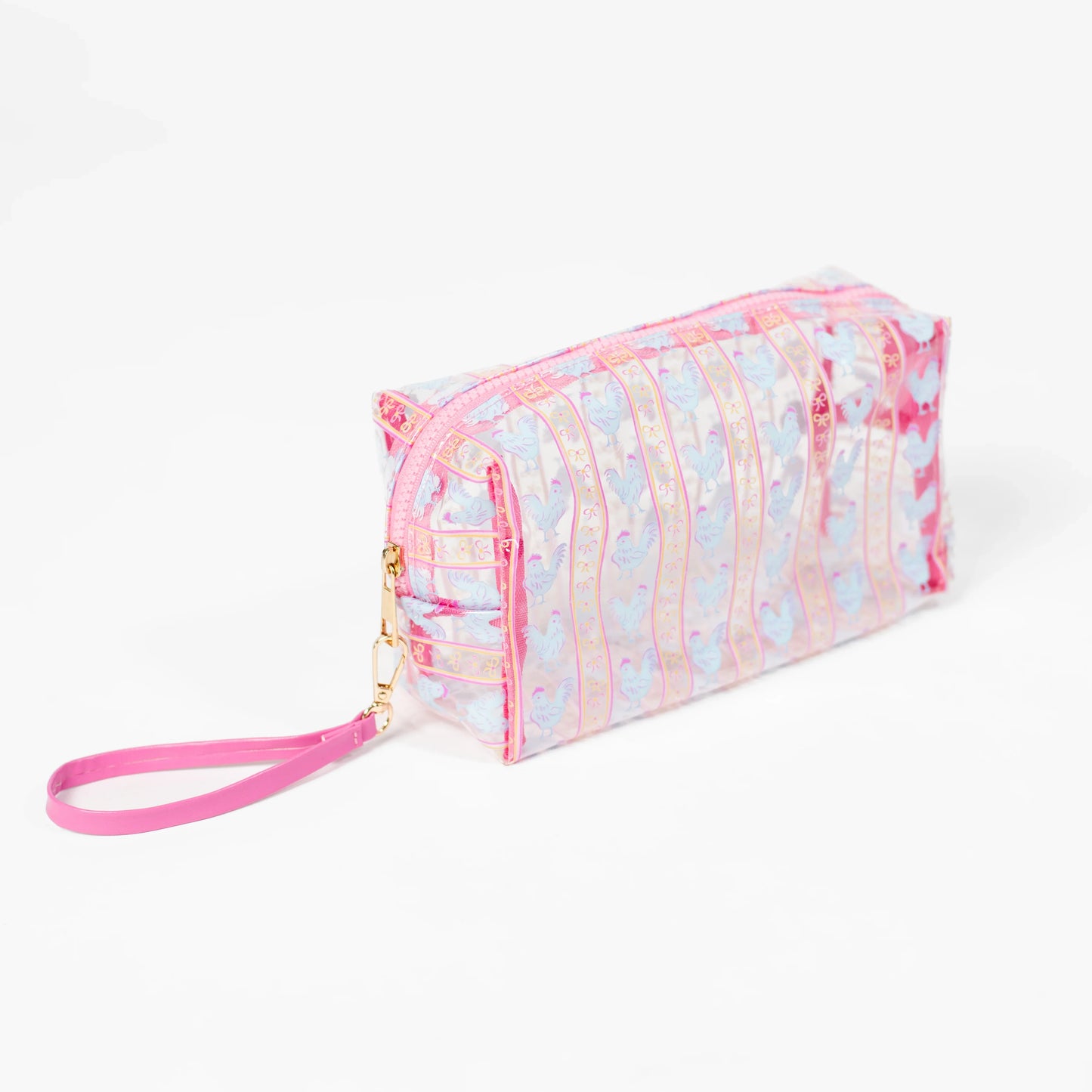 Chickens & Bows Clear Cosmetic Bag - Small