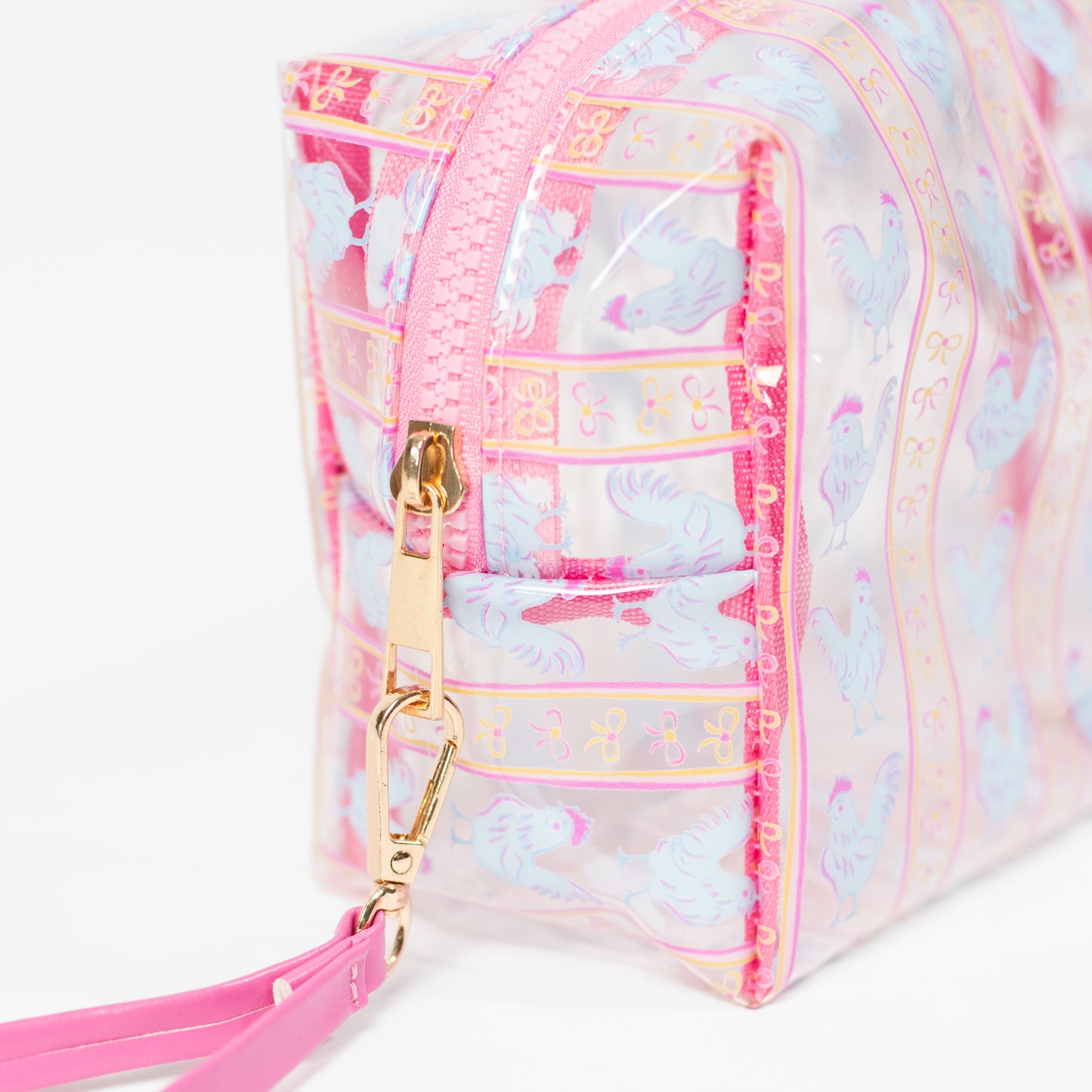 Chickens & Bows Clear Cosmetic Bag - Small