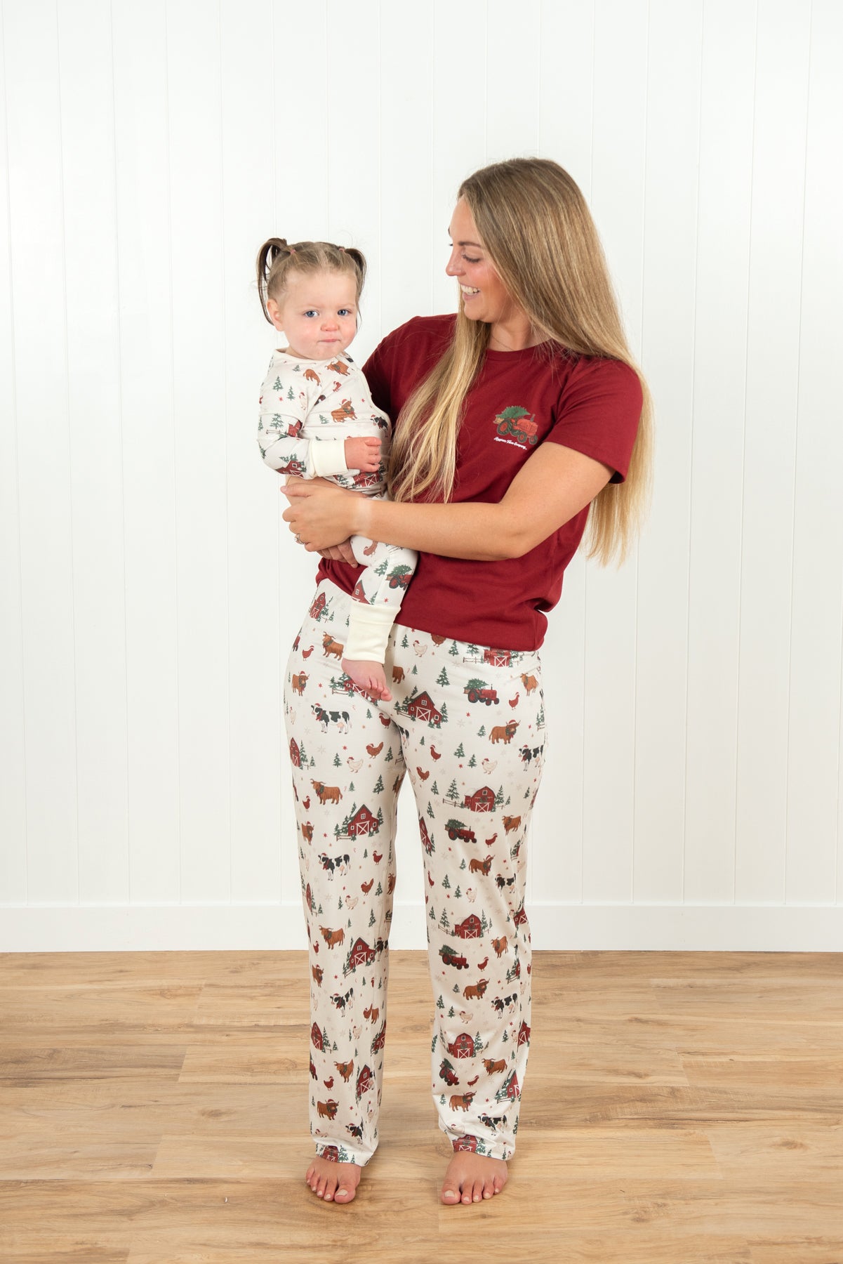 Christmas Barns & Animals Adult Pajama Shirt *PREORDER*