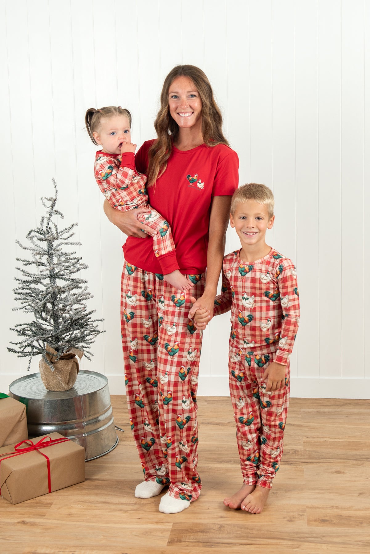 Christmas Chickens Plaid Baby Zippy *PREORDER*