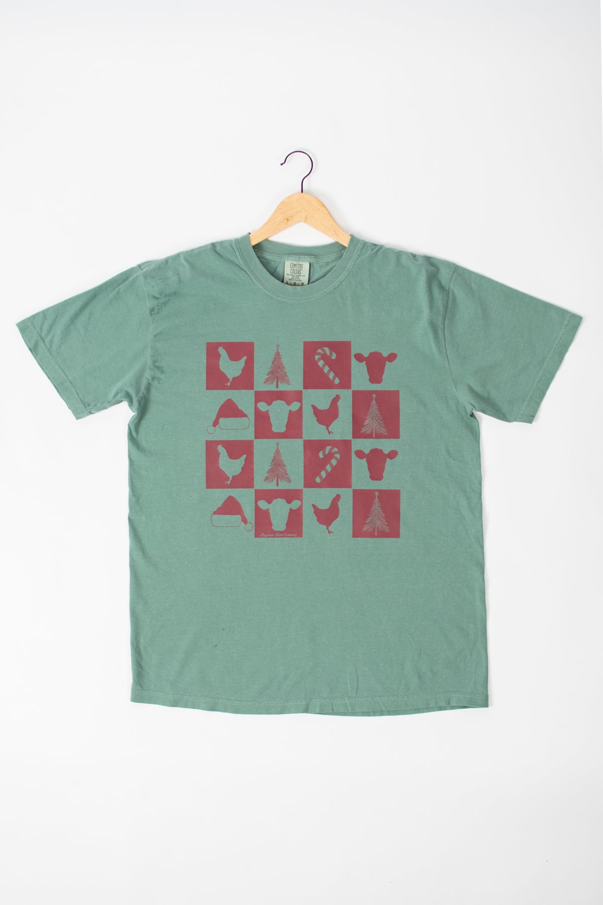 Christmas Farm Checkers Green Tee