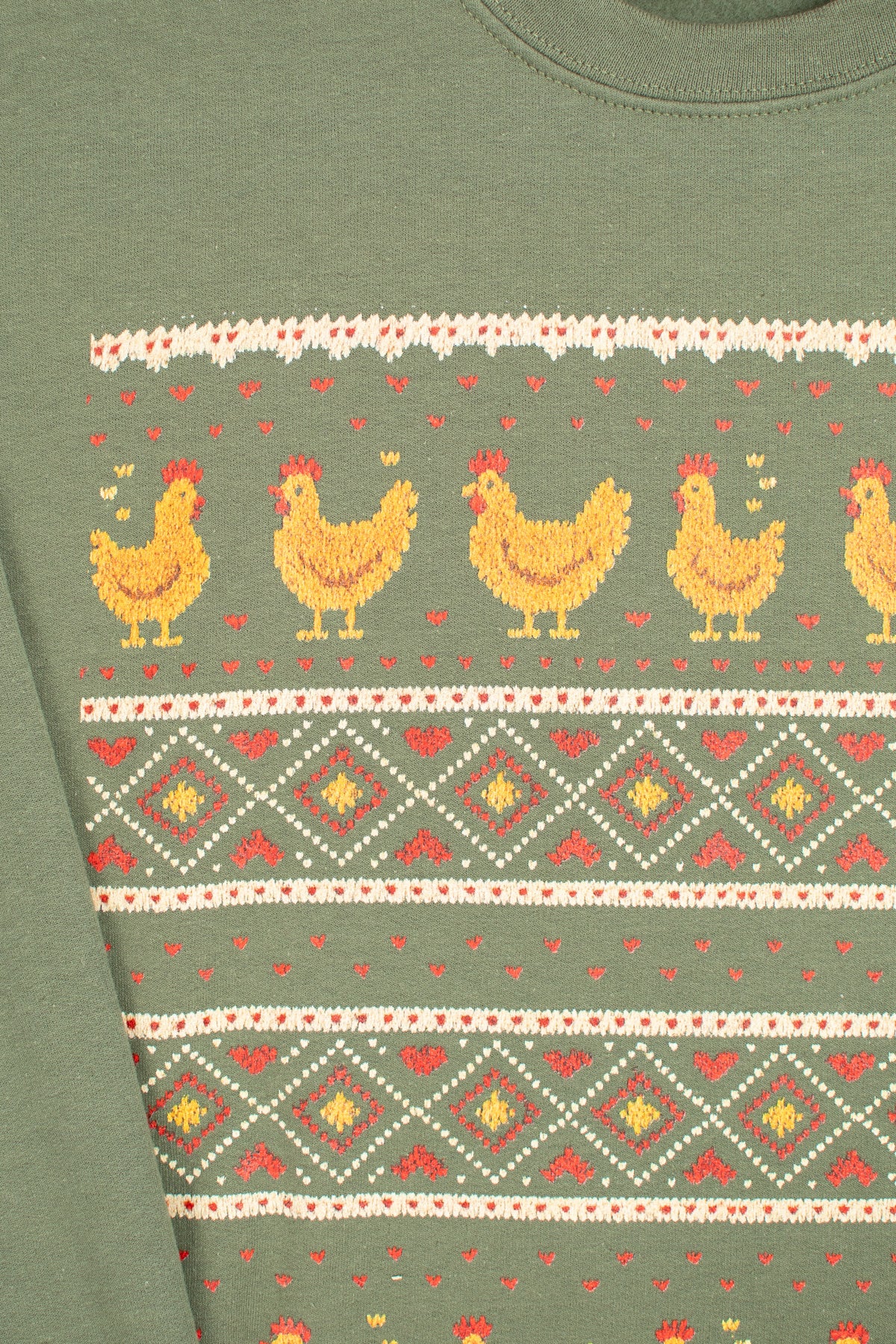 Christmas Chicken Sweater Pattern Crewneck