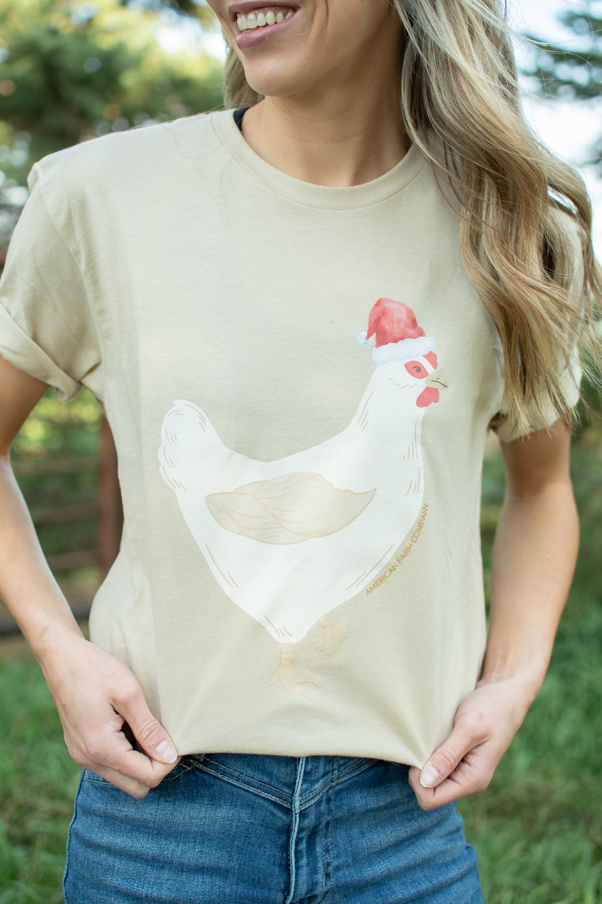 Christmas Chicken Tan Tee