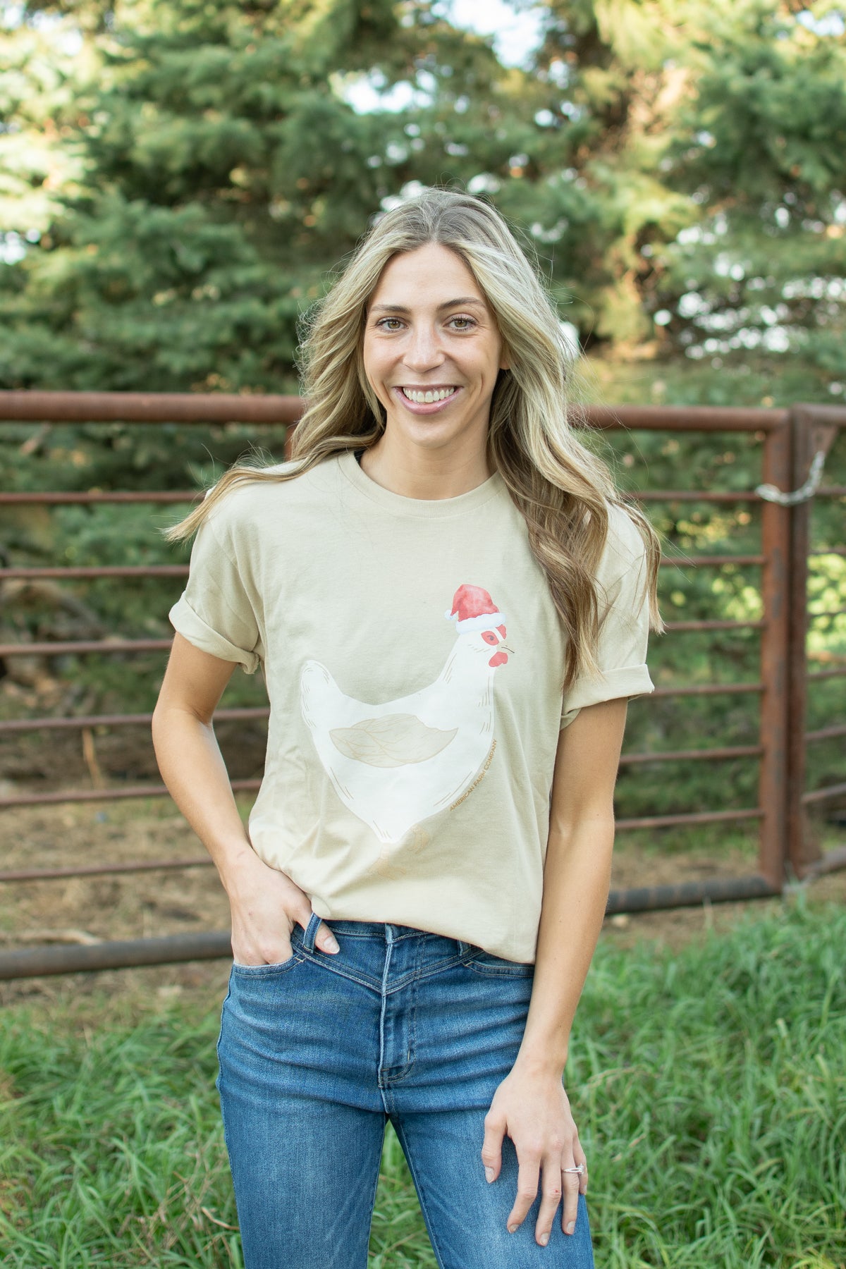 Christmas Chicken Tan Tee