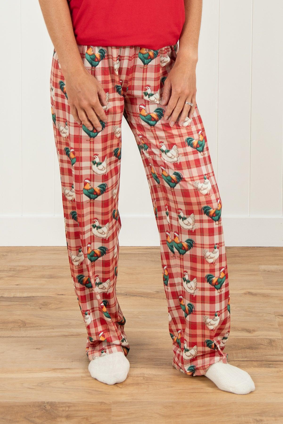 Christmas Chicken Plaid Adult Pajama Pants *PREORDER*