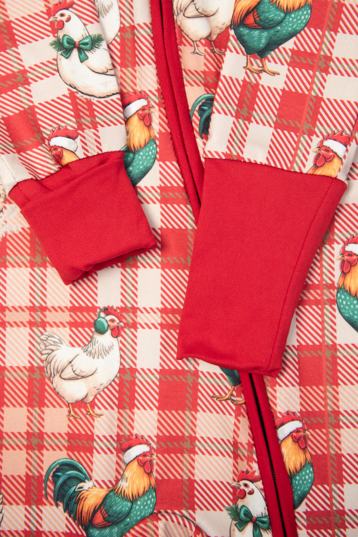 Christmas Chickens Plaid Baby Zippy *PREORDER*
