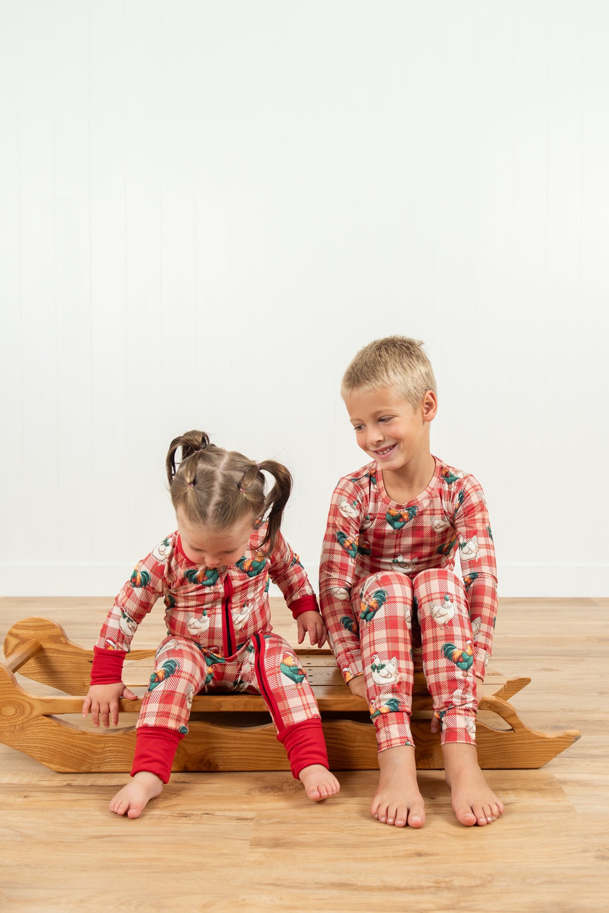 Christmas Chicken Plaid Toddler/Youth Pajama Set *PREORDER*